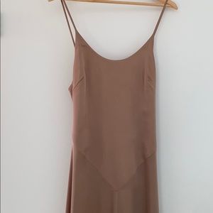 Fame and Partners Champagne bridesmaid dress.